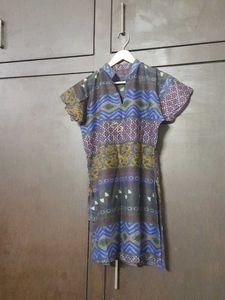 Vintage Print Mini Kurta
