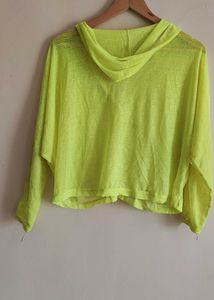 Neon Button Up Crop Top/Jacket