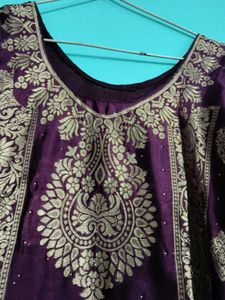 Purple Kurta plazo suit