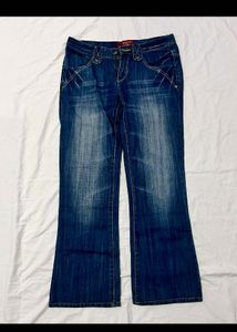 Straight Fit Wide Leg Jeans