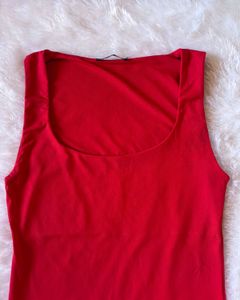 Zara Red Sleeveless Tank Top