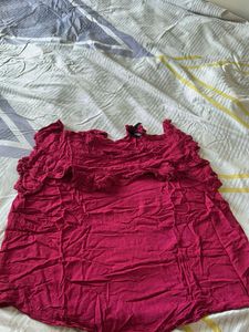 Red Ruffled Top