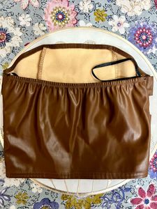 Brown Faux Leather Corset Top