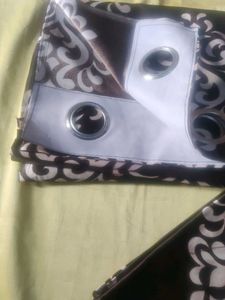 Damask Patterned Curtains in choclate colour