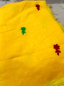Yellow Hand-Painted Saree