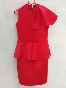 Chic Red Peplum Dress