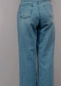 Wide Led  High Waist Jeans