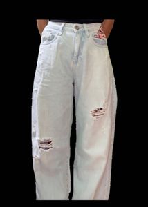 Ripped Wide Leg Jeans