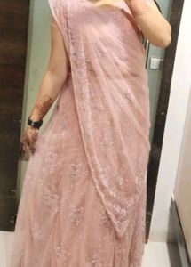 Baby Pink Colour Net Choli