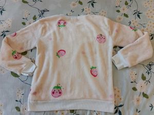 Cute Strawberry Print Sweatshirt