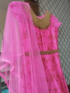 Pink Floral Anarkali Suit Set🌸💖