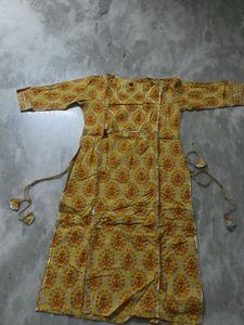 Yellow Printed Kurta