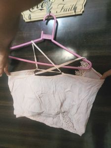 F21 Criss Cross Back Fancy Crop Top 🌼