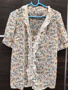 Floral Lace Shirt Top