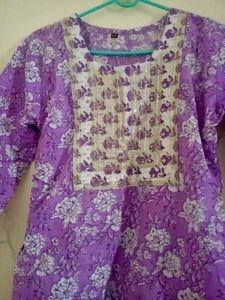 Lavender Colored Straight Kurta