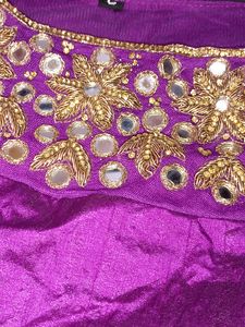 Purple And Golden Clr Long Frock Dress For (Girl
