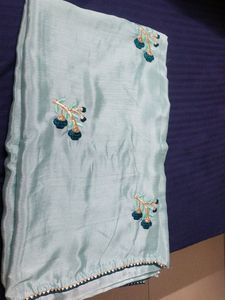 Sarees With Embroidery Butta