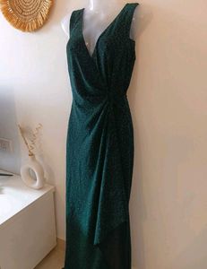 Naniyali Black With Green Shimmer Gown