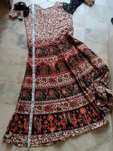 Beautiful Jaipuri Print Anarkali Kurta(Fixed Rate)