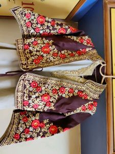 heavy embroidery kurta, pant with detached coat - fully stitched