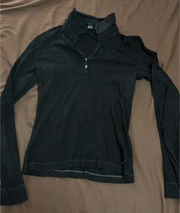 Black Collared Full Sleeves Tshirt