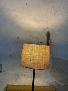 Antique Nautical Floor Lamp With Beige Shade