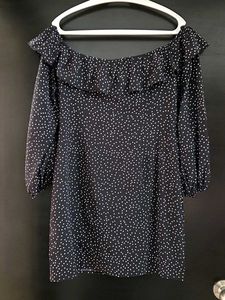 Polka Dot Off-Shoulder Mini Dress