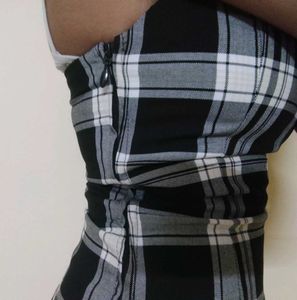 H&amp;M Checked Bodycon Mini Dress