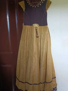 Girl&#39;s Party Dress - Gold &amp; Navy