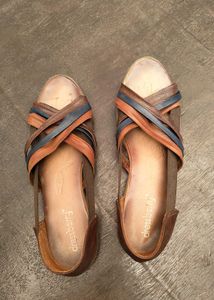 Crisscross Leather Flats