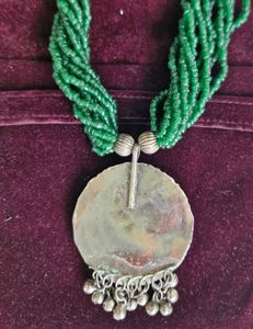 Tribal look Green Necklace &amp; Earring Set