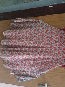 Elegant Red &amp; Grey Kurta with full flair