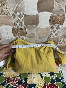Yellow Corduroy Sling Bag