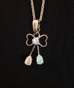 Cute Silver Bow Pendant Necklace