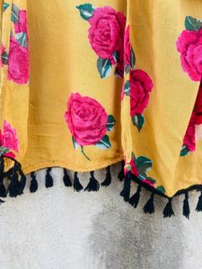 Flower Print Beach Shrug