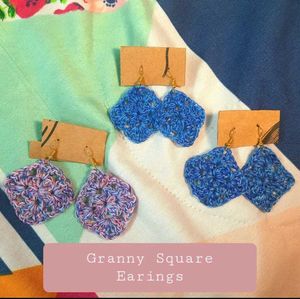 Crochet Granny Square Earrings