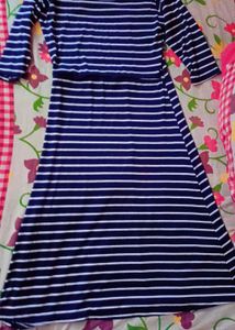 Blue And White A Line Gown