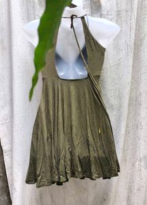 Olive Green Halter Dress