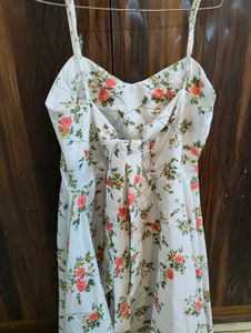 white floral bow back dress