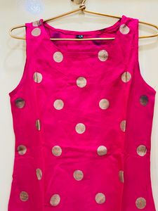 Pink &amp; Gold Polka Dot Dress