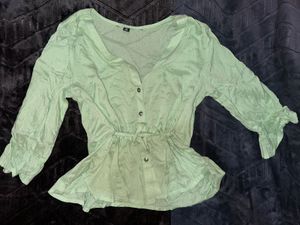 Mint Green Peplum Top