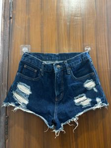 Ripped Denim Shorts