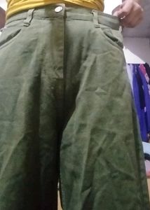 Army Green High Waist Baggy Jeans Or Pants