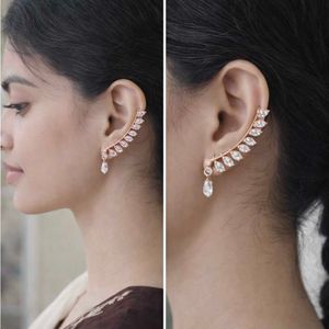 Ear Climber Rosegold Earrings with American Diamon