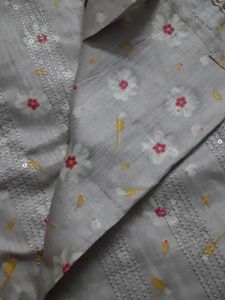Glace Cotton With Handwork Suit