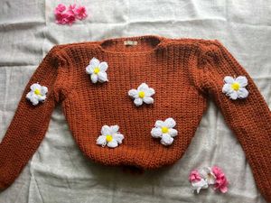 Floral Crochet Sweater