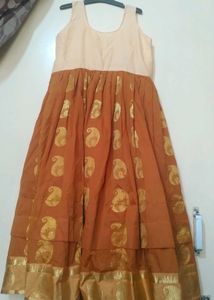 Elegant Paisley Gold Border Ethnic Gown