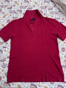Men Maroom Color Colar T Shirt