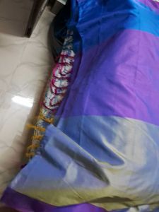 Brand New Colourful Green&amp;Blue Cotton Silk Saree