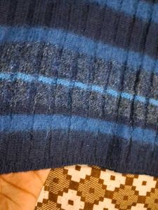 Blue Striped Knit Top